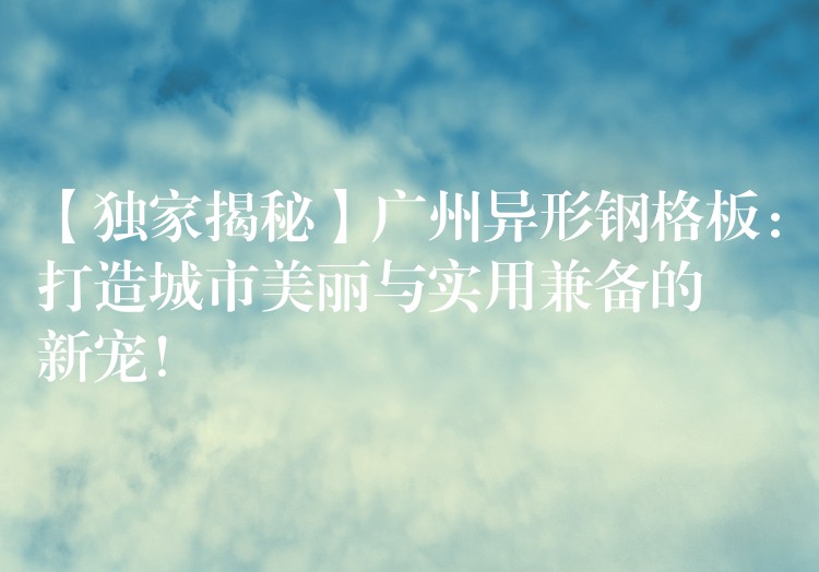 【独家揭秘】广州异形钢格板:打造城市美丽与实用兼备的新宠! 【独家揭秘】广州异形钢格板:打造城市美丽与实用兼备的新宠!