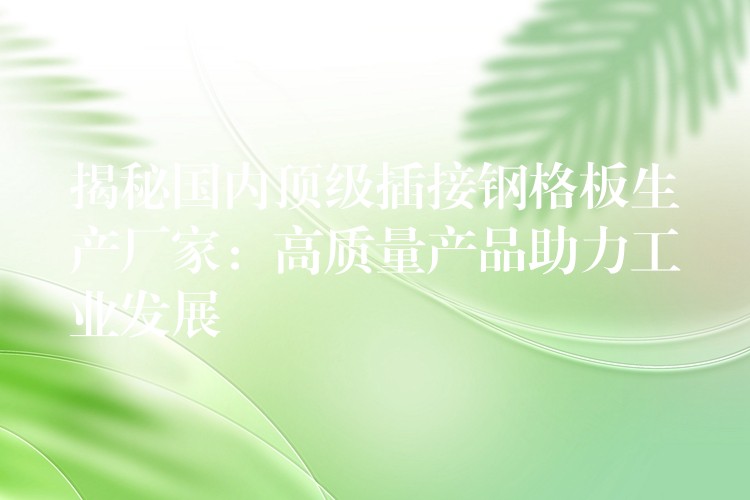 揭秘国内顶级插接钢格板生产厂家:高质量产品助力工业发展 揭秘国内顶级插接钢格板生产厂家:高质量产品助力工业发展