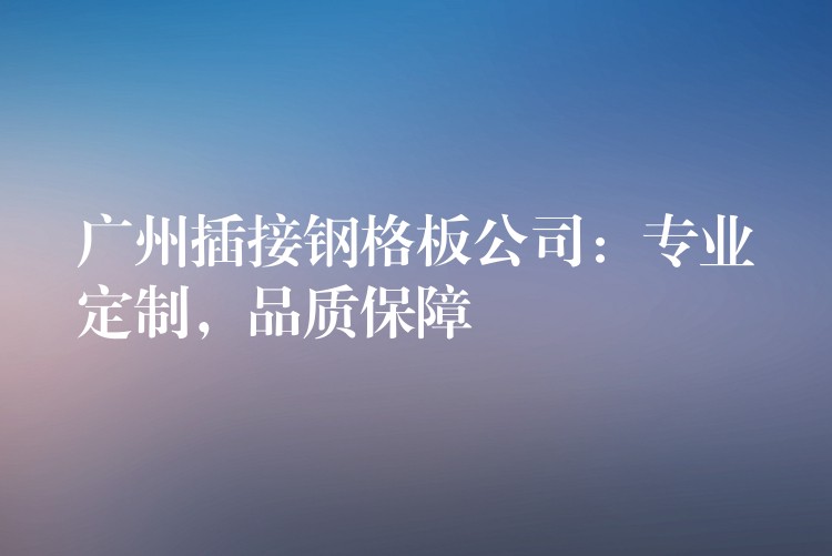 广州插接钢格板公司:专业定制,品质保障 广州插接钢格板公司:专业定制,品质保障