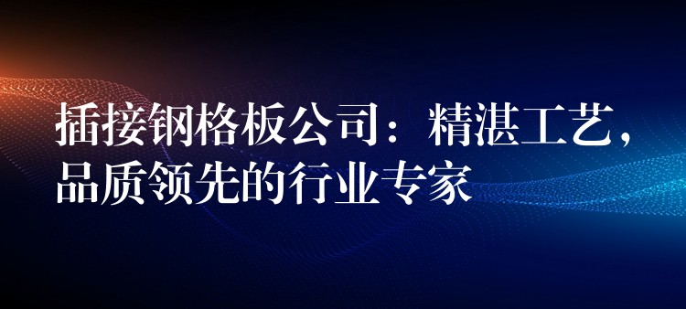 插接钢格板公司:精湛工艺,品质领先的行业专家 插接钢格板公司:精湛工艺,品质领先的行业专家