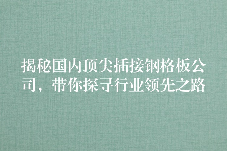 揭秘国内顶尖插接钢格板公司,带你探寻行业领先之路 揭秘国内顶尖插接钢格板公司,带你探寻行业领先之路